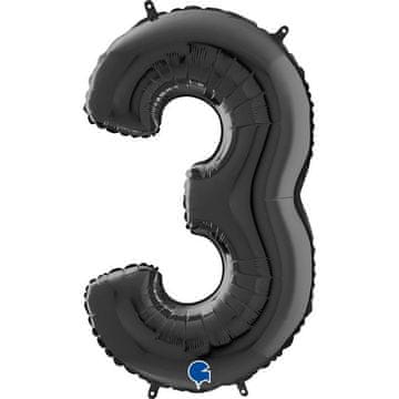 Grabo Folija balon broj 3 crni, 66 cm
