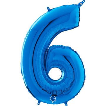 Grabo folija balon broj 6, plavi, 66 cm