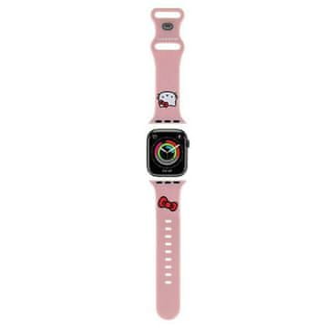 HELLO KITTY Silikonski remen za Apple Watch 42 mm Pink s glavom mačke