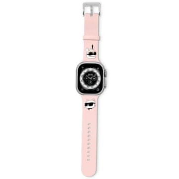 Karl Lagerfeld Remen za Apple Watch 42 mm 3D guma, roza