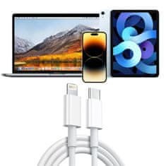 USB-C na Lightning kabel za Apple iPhone, iPad iPod, 20W, 2 m, kutija, bijela