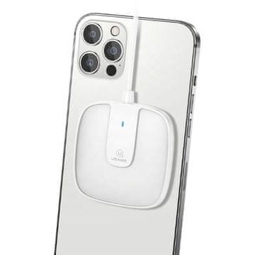 USAMS induktivni punjač US-CD153 magnetski 15W iPhone 12 serija bijela/bijela CD153DZ02
