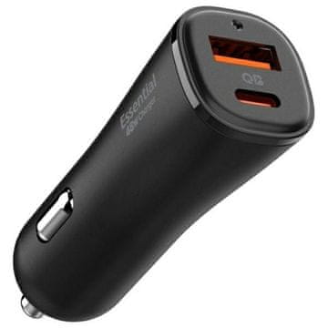 Spigen 48W USB-C/USB-A auto punjač - brzo punjenje, crni