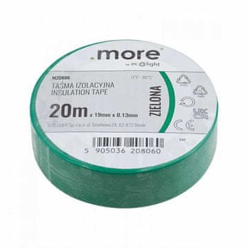 Izolacijska traka 19 mm x 0,13 mm x 20 m zelena