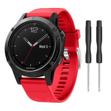karbonski gumeni remen za Garmin Fenix 5/5 Plus/6/6 Pro s malinom
