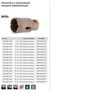 Drel krunica M14 12mm dijamantna granulacija/lemljena dijamantom...
