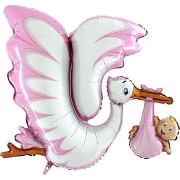 Grabo Folija balon - Ružičasta roda za baby shower 135 cm