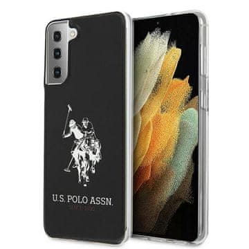 U.S. Polo Assn. Sjajna crna maskica za Samsung Galaxy S21 Plus U.S. Polo s velikim logom