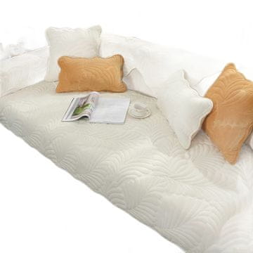 Nikcorp Vodootporna presvlaka za kauč, protuklizna, bež plišana navlaka za kutnu garnituru L oblika, zaštita od mrlja, 90x90 cm