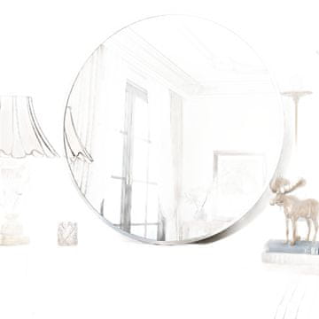 Nikcorp Okruglo zidno ogledalo za realističan odraz bez izobličenja, s aluminijskim okvirom za kupaonicu ili dnevni boravak, srebrno 91 cm