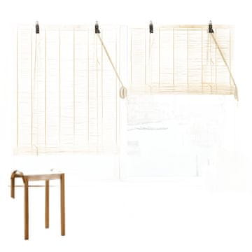 Nikcorp Bambus roleta za prozore, poluzatamnjujuća za privatnost i filtriranje svjetla, unutarnja, bež, 90 x 220 cm