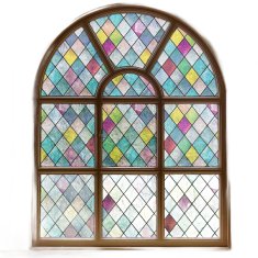 Nikcorp Folija za prozore vitraj, 3D efekt duge, statička, bez ljepila, UV zaštita, za privatnost, višekratna, 89x299 cm