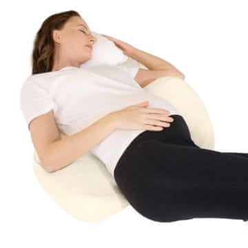 Nikcorp Trudnički jastuk za spavanje na boku, dvostruki klin za potporu trbuhu i leđima, višenamjenski, mikrofibra, bijeli