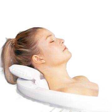 Nikcorp Jastuk za kadu za opuštanje, vodootporni ergonomski naslon za glavu i leđa s vakuumskim čašicama, bijeli, 35x36 cm