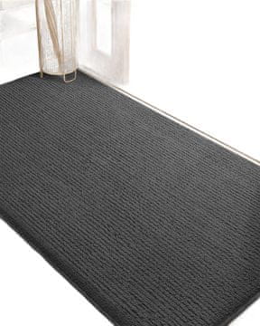 Nikcorp Otirač za vrata 90x150 cm, protuklizni i upijajući, za ulaz, hodnik i kuhinju, periv u perilici, tamno sivi