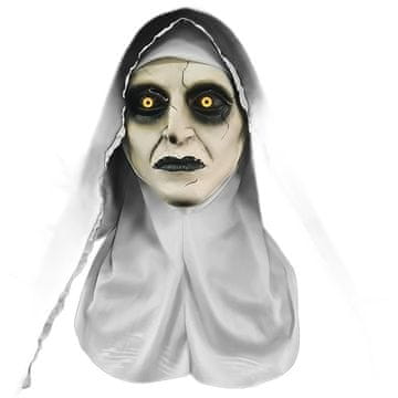 Nikcorp Maska časne sestre za Halloween, realistična horor maska od lateksa za cosplay, maškare, karneval, za odrasle, 55-62 cm