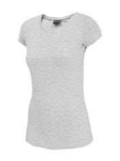 Nikcorp Ženska majica kratkih rukava, slim fit kroj za isticanje figure, glatki pamuk s viskozom i elastinom, siva, M