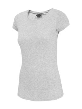 Nikcorp Ženska majica kratkih rukava, slim fit kroj za isticanje figure, glatki pamuk s viskozom i elastinom, siva, M