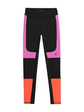 Nikcorp Ženske tajice za trčanje brzo sušeće, visokog struka za trening, s 4FDry tehnologijom i mrežicom, crno-roze, vel. XS