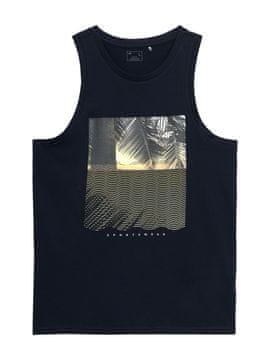 Nikcorp Muška majica bez rukava za ljeto, 100% pamuk, regular fit s printom palmi, prozračna za sport i svaki dan, crna, vel. S