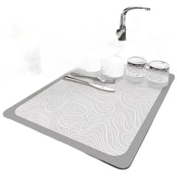 Nikcorp Podloga za sušenje posuđa super upijajuća, brzosušeća prostirka za cijeđenje, protuklizna podloga za kuhinju, svijetlo siva 50x40 cm