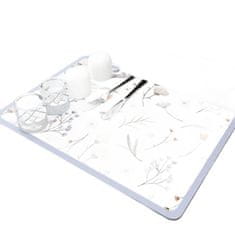 Nikcorp Podloga za sušenje posuđa, super upijajuća prostirka od dijatomejske zemlje, brzo sušenje, protuklizna, 50x40 cm, Cvjetovi