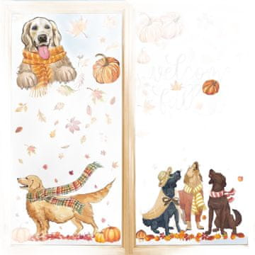 Nikcorp Jesenske naljepnice za prozore 77 kom, dekoracija za Dan zahvalnosti i jesen, za staklo i glatke površine, razne boje