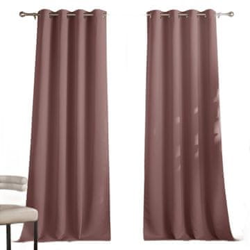 Nikcorp Zavjese za zamračivanje, set 2 kom, termoizolacijske i zvučno izolirane, za spavaću sobu i dnevni boravak, roze 260x132 cm