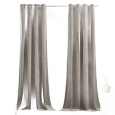 Nikcorp Zavjese za zamračivanje, set 2 kom, termoizolacijske, baršunaste, s prstenima za karniš, sivo-smeđe, 240x132 cm
