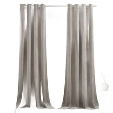 Nikcorp Zavjese za zamračivanje, set 2 kom, termoizolacijske, baršunaste, s prstenima za karniš, sivo-smeđe, 240x132 cm
