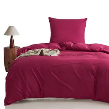 Nikcorp Set posteljine od mikrovlakana, cjelogodišnja, mekana i prozračna, s patentnim zatvaračem, crvena, 135x200 cm i 80x80 cm