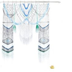 Nikcorp Zavjesa za tuširanje vodootporna, brzo sušeća s magnetnim utezima, poliesterska tkanina, 12 kukica, bijela 183x183 cm