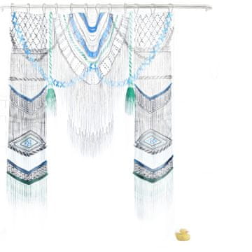 Nikcorp Zavjesa za tuširanje vodootporna, brzo sušeća s magnetnim utezima, poliesterska tkanina, 12 kukica, bijela 183x183 cm