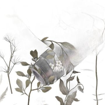 Nikcorp Samoljepljiva folija za namještaj i zidove, vodootporna tapeta s cvjetnim uzorkom, mat crna, 44x300 cm