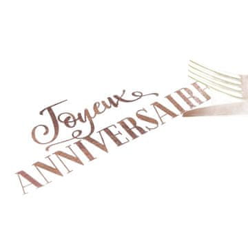 Nikcorp Stolna traka za rođendan, elegantna dekoracija za stol, netkani materijal, bijela i ružičasta, 28 cm x 10 m