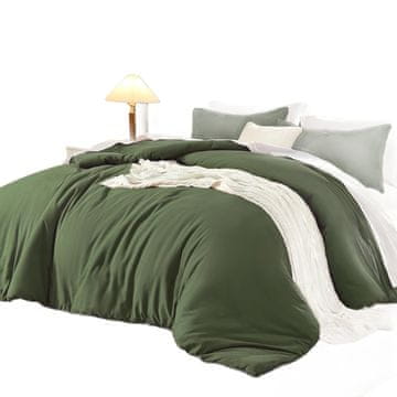 Nikcorp Set posteljine od pranog pamuka, prozračna i mekana, navlaka za poplun 135x200 i jastučnica 80x80 cm, zelena