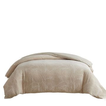 Nikcorp Set posteljine od mikrovlakana, mekana i prozračna za cjelogodišnju udobnost, s ukrasnim detaljima, bež, 135x200 cm i 80x80 cm