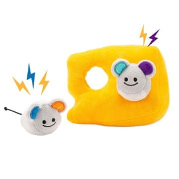 Nikcorp Interaktivna igračka za pse Sir i Miš 2u1, plišana edukativna igračka sa skrivalicom za poslastice i 2 piskutava miša