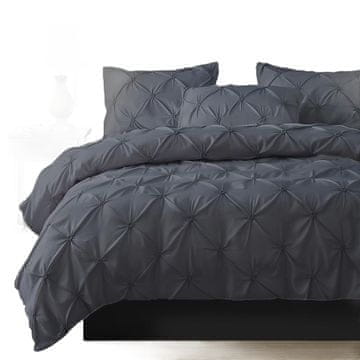 Nikcorp Set posteljine od mikrovlakana, 2-dijelni, antialergijski, prozračan i mekan, siva, navlaka za poplun 135x220 cm i jastučnica 80x80 cm