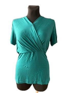 Nikcorp Majica za trudnice i dojilje, udobna i rastezljiva, s kratkim rukavima i otvorom za dojenje, tirkizna, veličina L