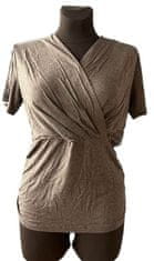 Nikcorp Majica za trudnice i dojilje, udobna i rastezljiva, kratki rukavi za dojenje, tamno siva, veličina 2XL