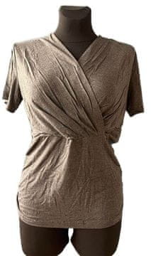 Nikcorp Majica za trudnice i dojilje, udobna i rastezljiva, kratki rukavi za dojenje, tamno siva, veličina 2XL