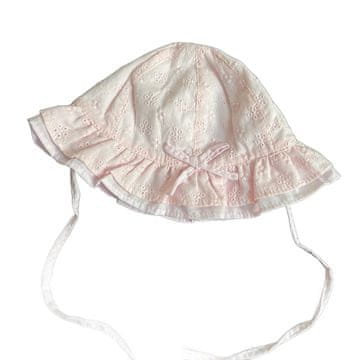 Nikcorp Dječji šešir za sunce za djevojčice, prozračni ljetni šeširić sa širokim obodom i čipkom, podesivi s trakom za glavu, rozi