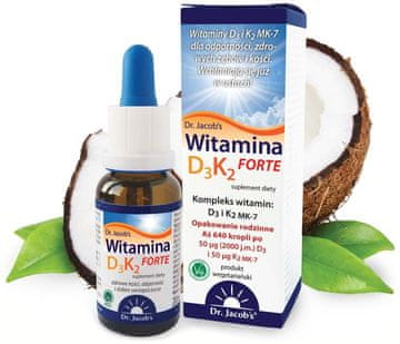 Dodatak prehrani Dr. Jacob's Vitamin D3 + K2 FORTE 20 ml kapi 1 kom.