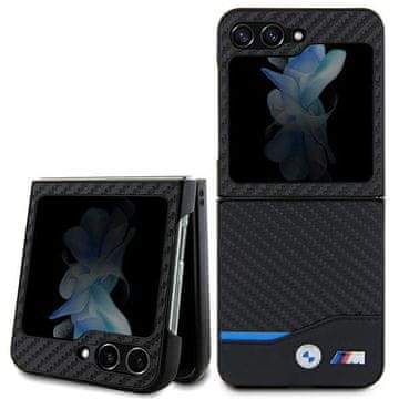 Bmw BMW Leather Carbon maska za Samsung Galaxy Z Flip 5 - crna