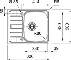 Franke sudoper Spark SKX 611-62