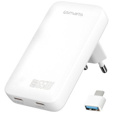 4smarts Dvostruki zidni punjač 65 W, 2x USB-C, zeleni