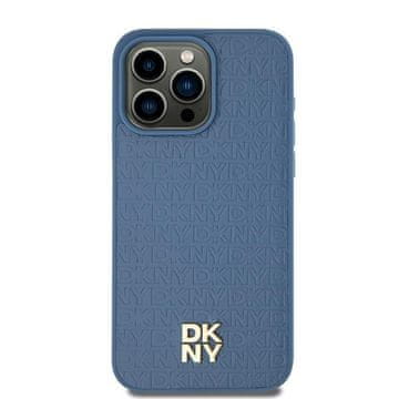 DKNY iPhone 15 tvrda kožna maska s uzorkom MagSafe, plava