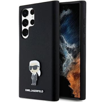 Karl Lagerfeld Karl Lagerfeld Futrola Silicone Ikonik Metal Pin za Samsung Galaxy S23 Ultra, crna