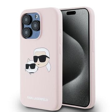 Karl Lagerfeld silikonska MagSafe ružičasta maskica za iPhone 15 Pro